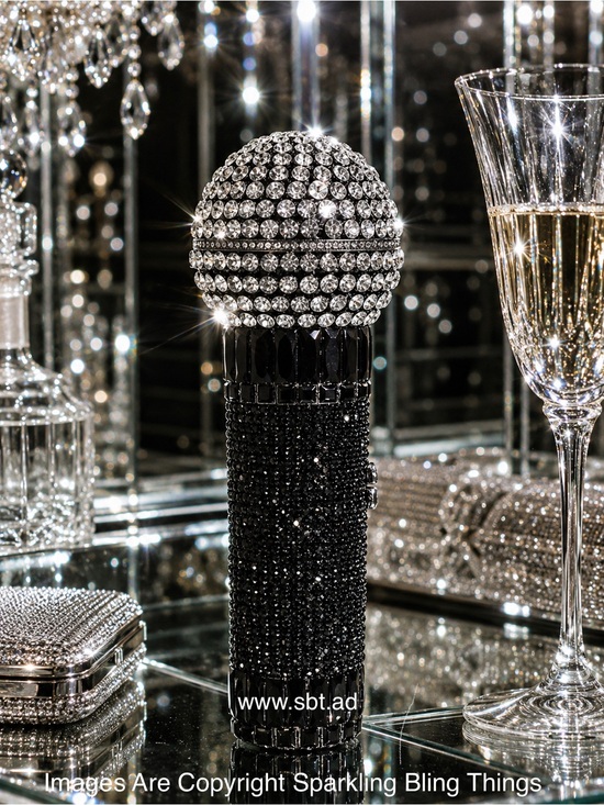 SBT Handbags - NWT Sparkling Bling Swarovski Crystal Microphone Bag Purse + Free Gift